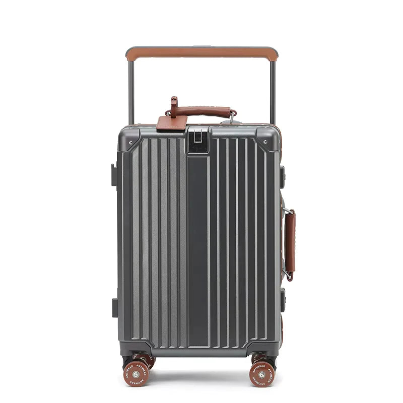 KLQDZMS Carry-on Travel Luggage 20"24"28 Inch Aluminum Frame Large Capacity Trolley Case PC Boarding Box Multi-function Suitcase