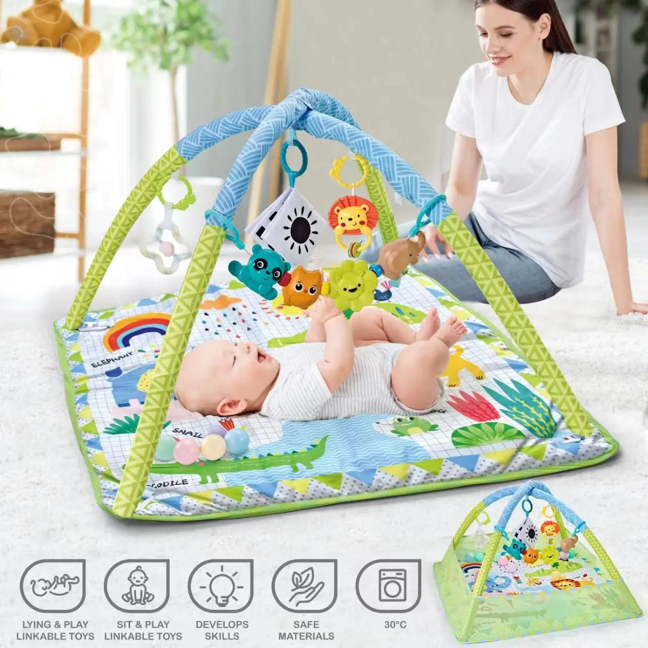 Multifunctional Baby Fitness Frame Baby Play Gym Play Mat Crawling Game Blanket Newborn Fitness Rack Toddler Mat Baby Toys Gift
