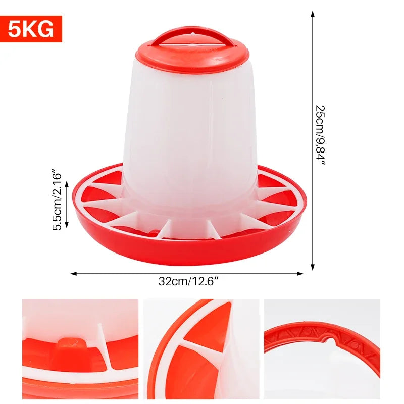 1/3/5/9Kg Automatic Chicken Feeder Bucket Rooster Hen Feeding Device, Farm Animal Poultry Quail Pigeon Feeding Supplies 1 Pc