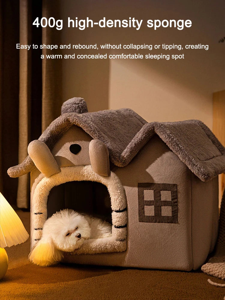 Foldable Dog House Kennel Bed Mat For Small Medium Dogs Cats Winter Warm Cat Bed Nest Pet Products Basket Pets Puppy Cave Sofa