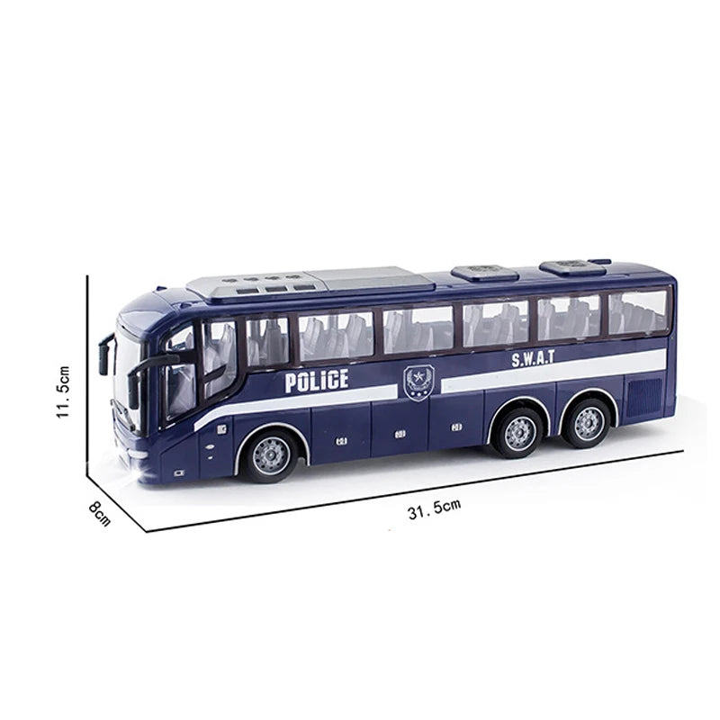 1/30 Rc Bus Electric Remote Control Car with Light Tour Bus School City Model 27Mhz Radio Controlled Machine Kids Xmas Gift