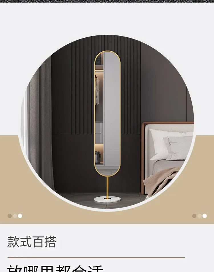 Floor Standing Mirror Decoration Modern Full Body Oval Bathroom Bedroom Mirror Funky Luxury Long Big Espelhos Home Products
