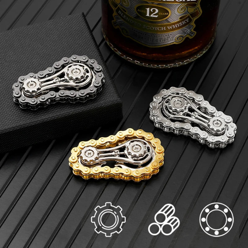 Sprockets Flywheel Fingertip Gyro Fidget Spinner Antistress Anxiety Metal Bike Chains EDC Spinner Fidget Toys For Adult Kids