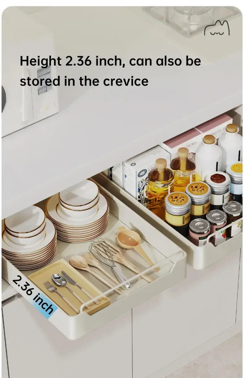 Pull Out Spice Rack Organizer with Smooth Slide Rails No Tools Required Kitchen Cabinet Storage Drawer for Maximum Space