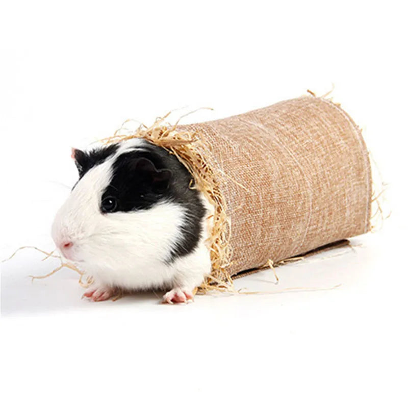 Foldable Woven Rabbit Cages Pets Hamster Guinea Pig Bunny Grass Chew Toy Mat House Bed Nests for Small Animal Rabbit Accessories