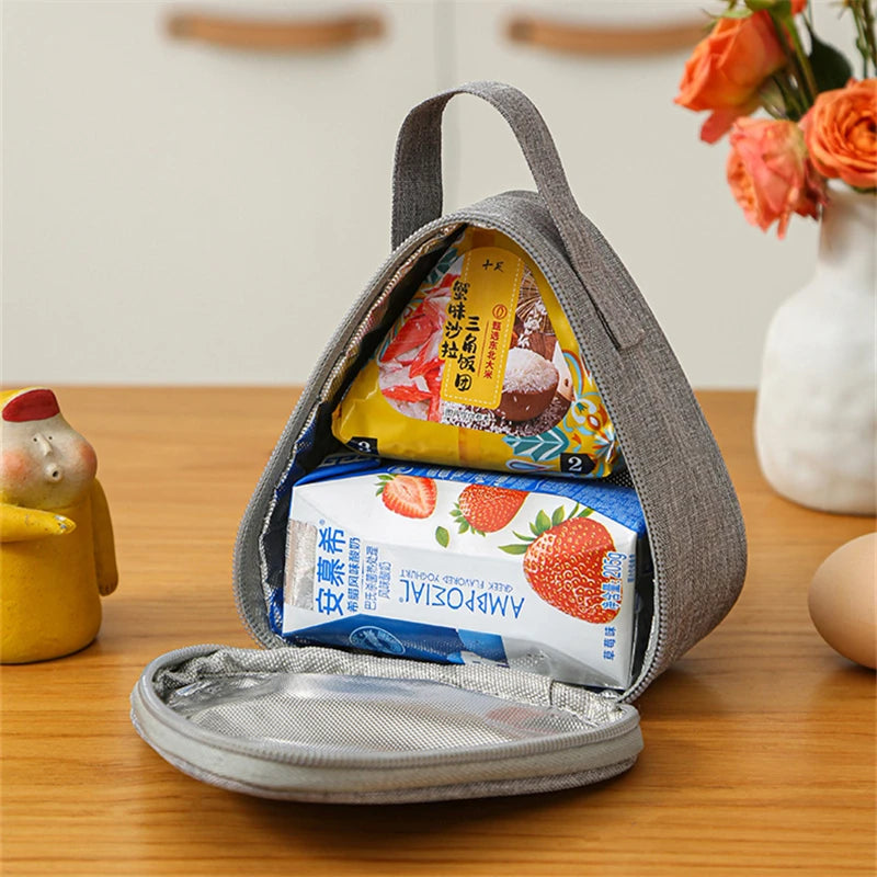Mini Triangular Insulation Bag Aluminum Foil Thermal Cooler Lunch Tote Student Rice Ball Bag Lunch Box Bento Lunch Carry Bags
