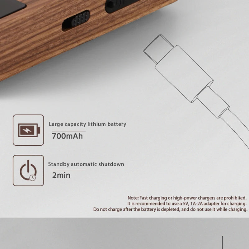 MUVNA Mini Digital Wood scale, Professional Electronic Coffee Scale for Espresso/Hand Drip Coffee 0.1g of high-precision, 2kg
