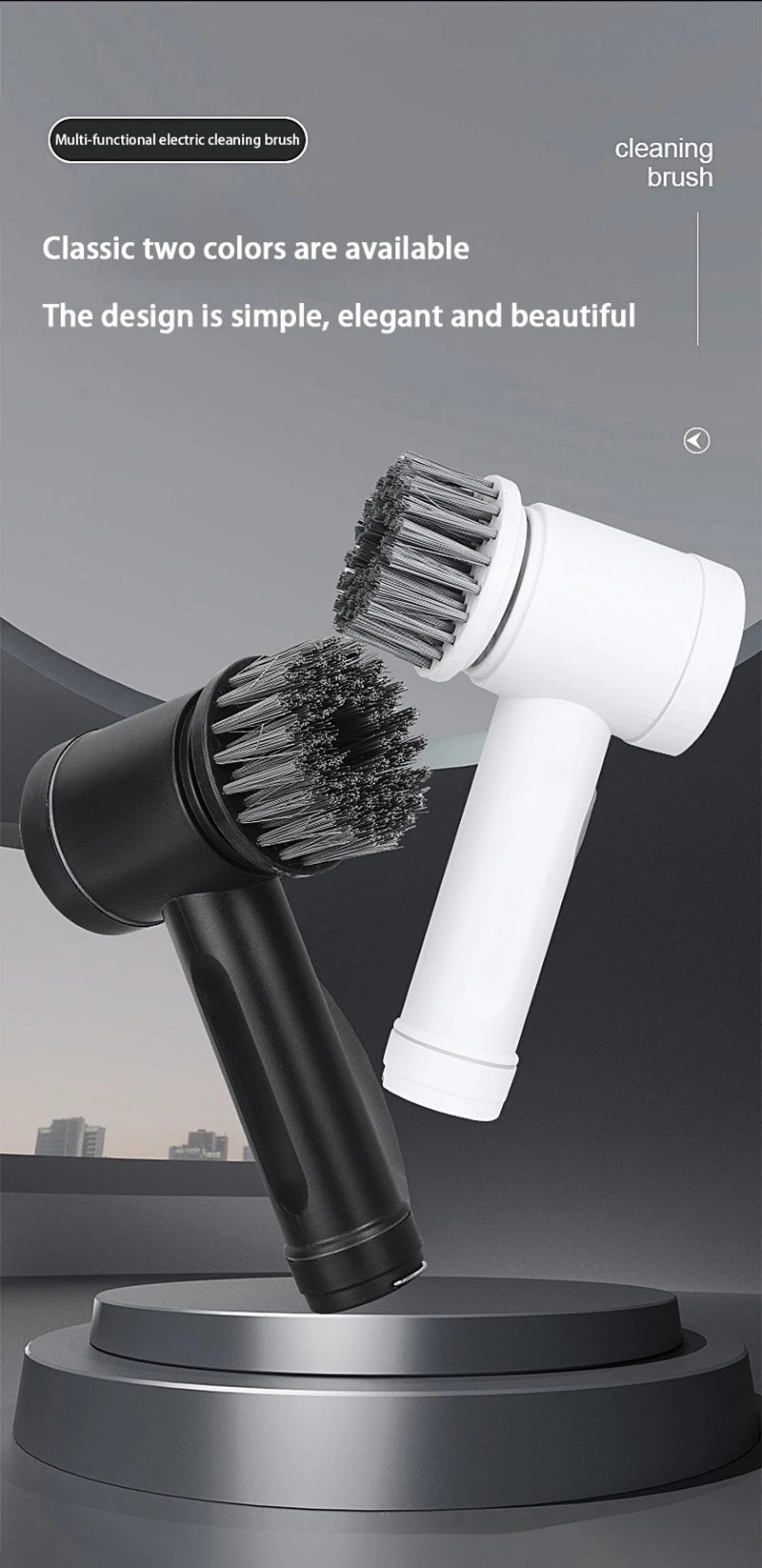 Xiaomi Electric Cleaning Brush Wireless Black High-power Multifunctional Bathroom Waterproof Portable Cleaning Brush Household