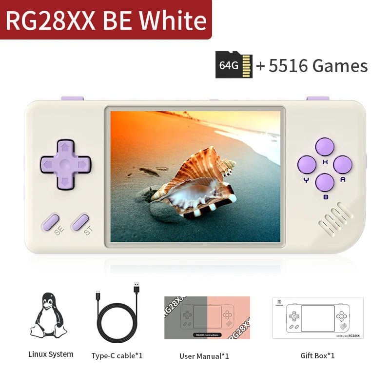 ANBERNIC RG28XX Handheld Game Console 2.83" IPS Screen Linux Retro Video Gaming Console 3100mAh Battery 5000 Games Support H-DMI