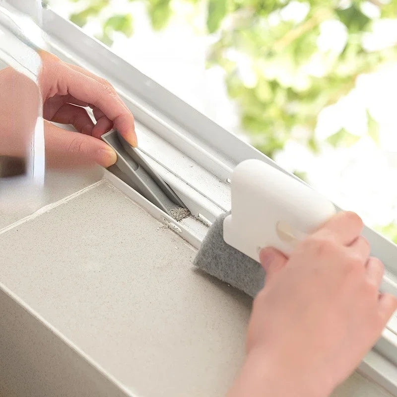 Window Cleaning Brush Windowsill Groove Deadend Cabinet Crevice Brush Universal Window and Door Track Cleaning Brush