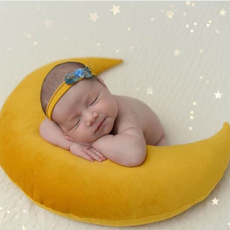 ❤️Newborn Photography Props Accessories Posing Crescent Pillow+Stars+Hat 6Pcs/Set Studio Baby Photo Decoration Moon Fotografia