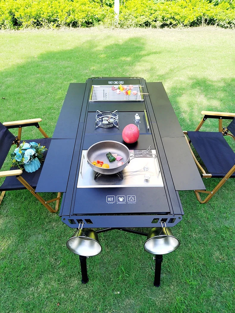 Folding IGT table 5 Unit Lightweight table Backpack roll table Expand adjustable leg desk Desktop burner bbq table