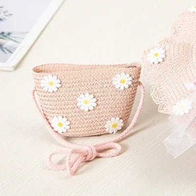 Crossbody Bag New Summer Children Beach Flower Straw Bag 3-7 Old Years Lovely Kids Holiday Travel Beach Bags