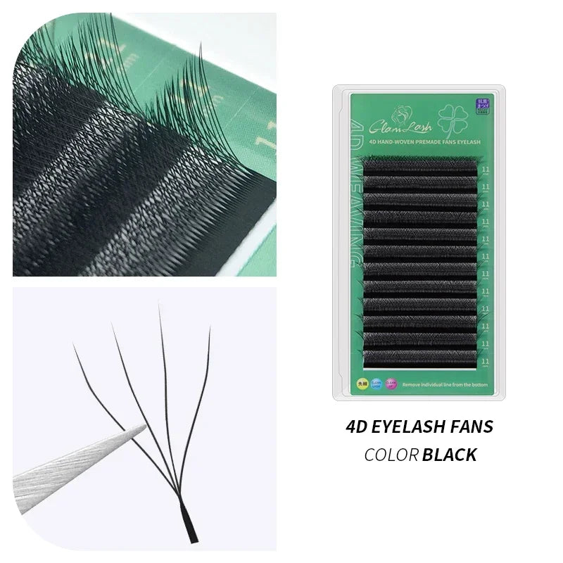 GLAMLASH 4D5D W Shaped Eyelash Extension Premade Volume Fans W Style Lashes Faux Mink Soft Easy Faning Natural Lashes