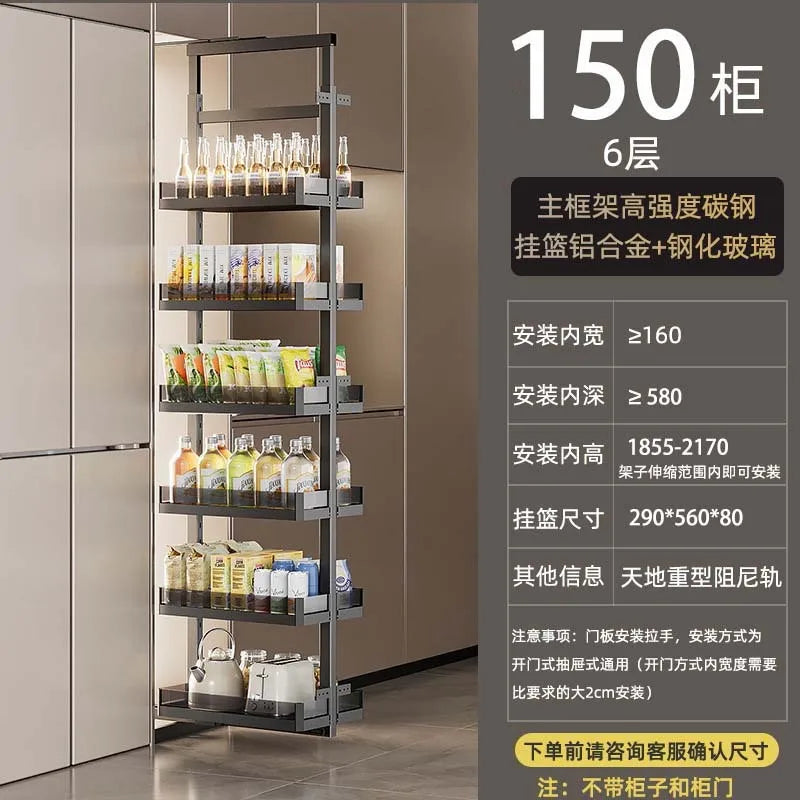 Tall Cabinet Big Monster Storage Kitchen Cabinet Slide Rail Snack Drawer