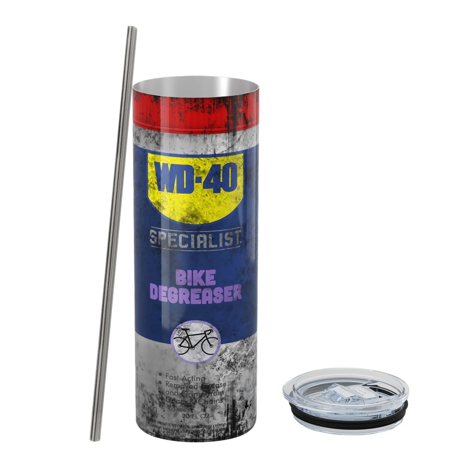 20oz Cups with Straw,Reusable Straw Cup for WD40 Dirty Pattern Thermos,Stainless Steel,Keep Cold,Ice Drinkware for Stanley Cup