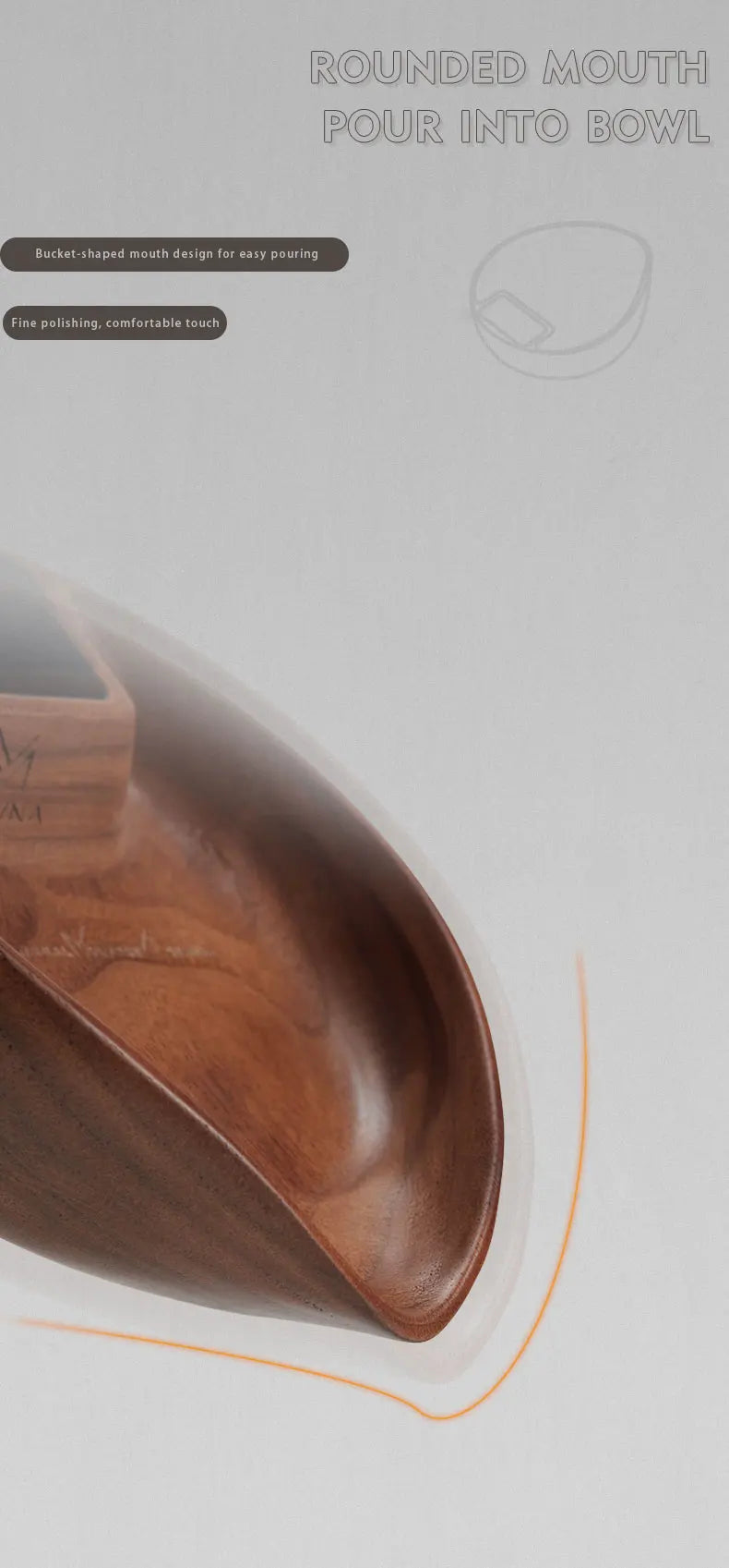 MUVNA Coffee Bean Weigher, espresso weighing display tray, Walnut hand brewing electronic scale / accurate to 0.1g Professional