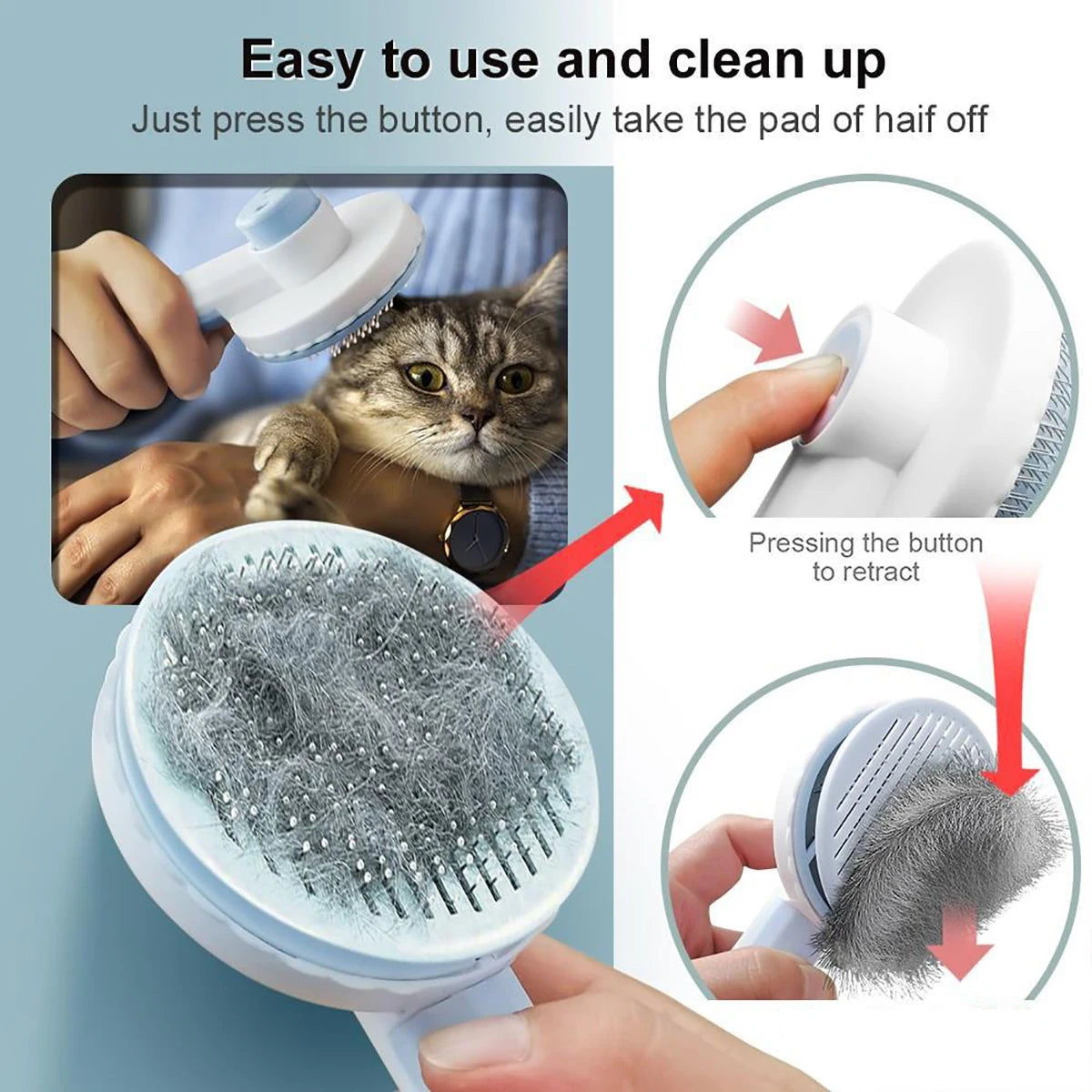 Pet Dog Hair Brush Cat Comb Grooming And Care Cat Brush Stainless Steel Comb For Long Hair Dogs Cleaning Pets Dogs Accessories