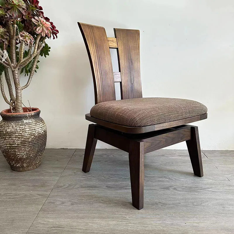 Wood Japanese Swivel Chair Black Walnut Nordic Design Accent Office Chair Desk Relaxing Computer Fotel Gamingowy Home Office