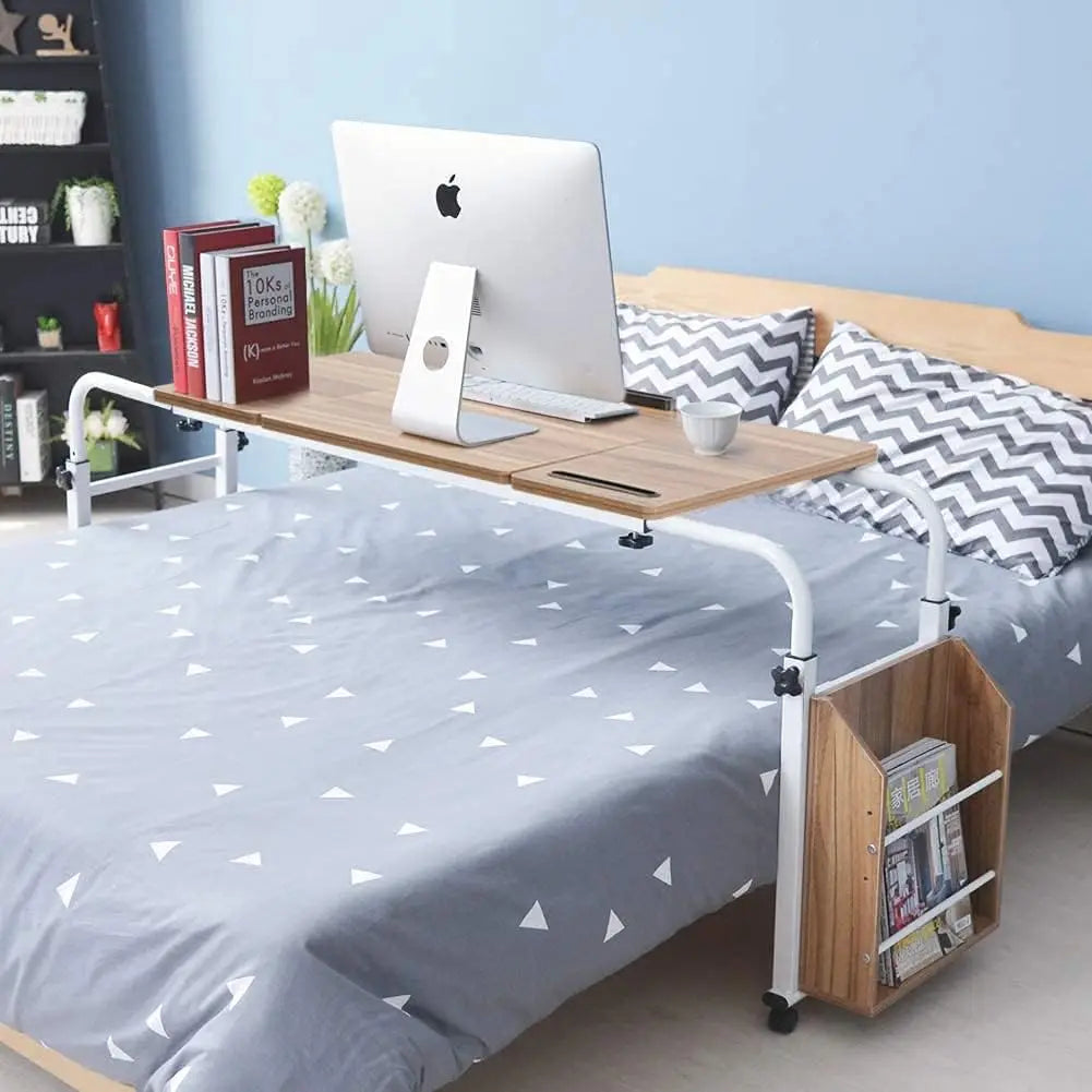 Over Bed Table with Wheels Rolling Laptop for Recliner Mobile Computer Desk Standing Workstation Laptop Cart with Heavy