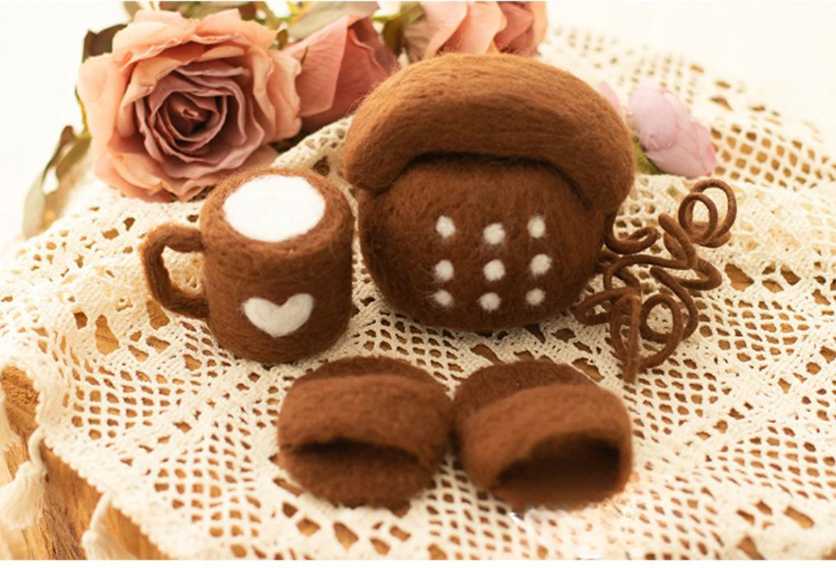 Newborn Photography Props Phone Wool Felt  Doll Rabbit  Clond and Star Photography Props Accessories Baby Studio