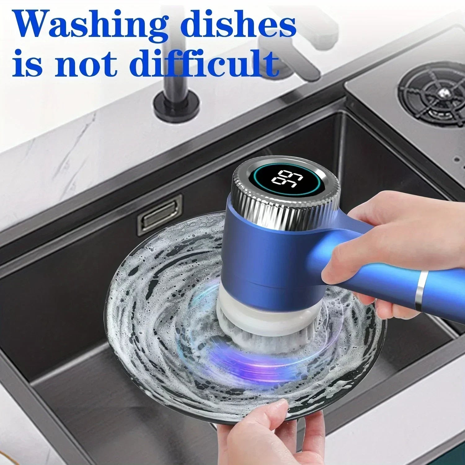 New Electric Cleaning Brush Multifunctional Kitchen Bathroom Toilet Portable Powerful Clean Brush LED Display