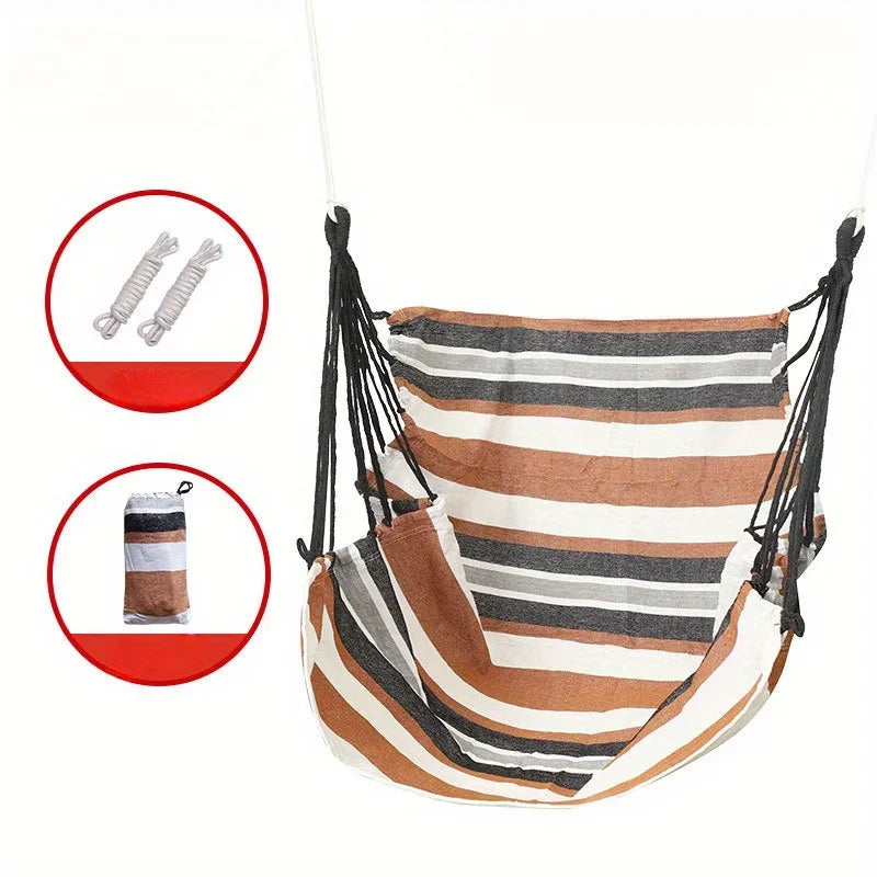1pc Swing Rocking Chair(With Storage Bag Outdoor Hammock Chair Canvas Leisure Swing Chair No Pillow Or Cushion Dormitory Hammock