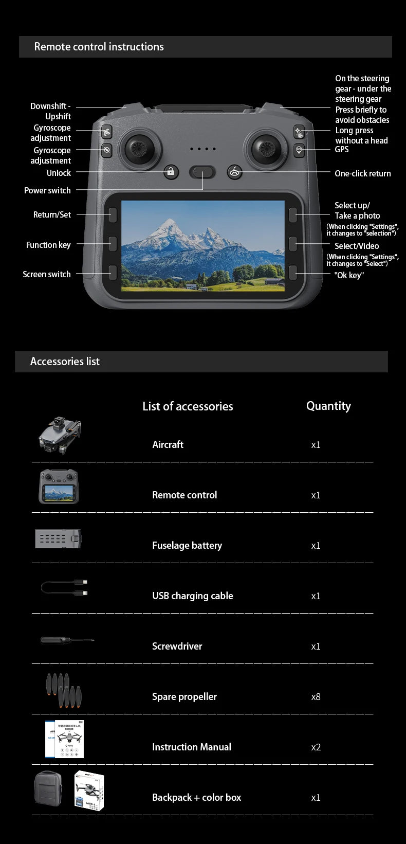 HOT-Professional 8K HD Dual Camera New L600-2 MAX GPS Drone 5KM 3-Axis Gimbal 360 Obstacle Avoidance Brushless Quadcopter Toy