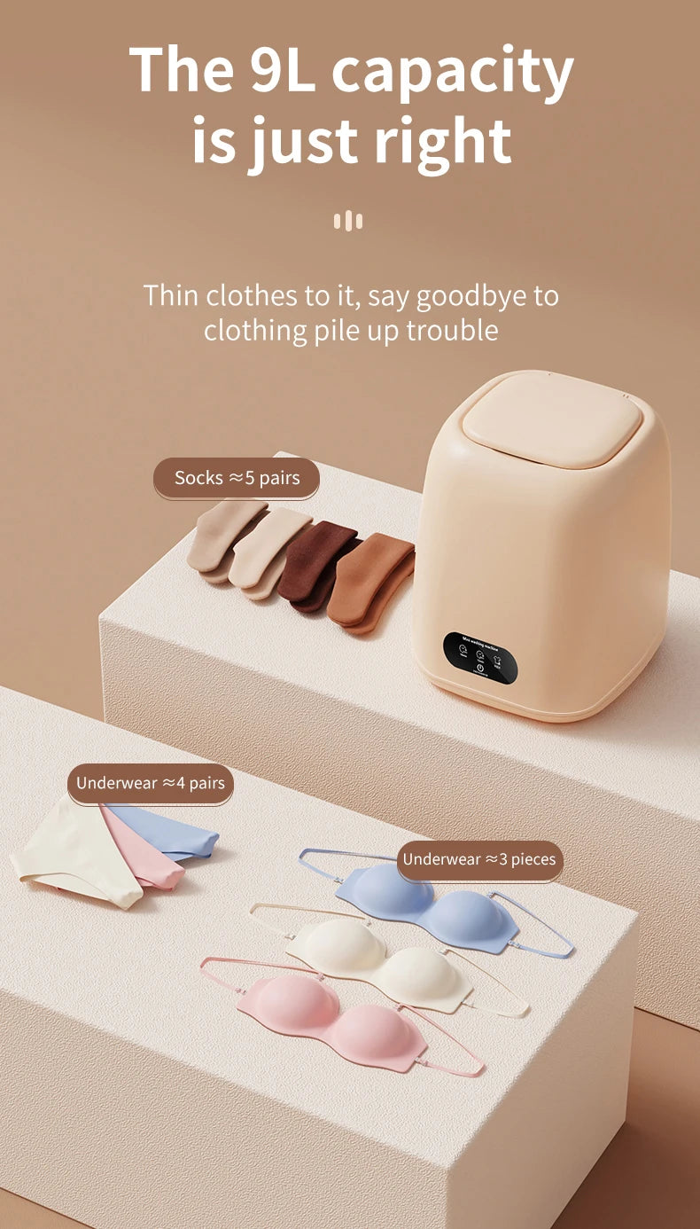 Small Washing Machine for Underwear Children's Clothes mini Washer fully automatic Portable Washing Machine with Spin Dryer 220V