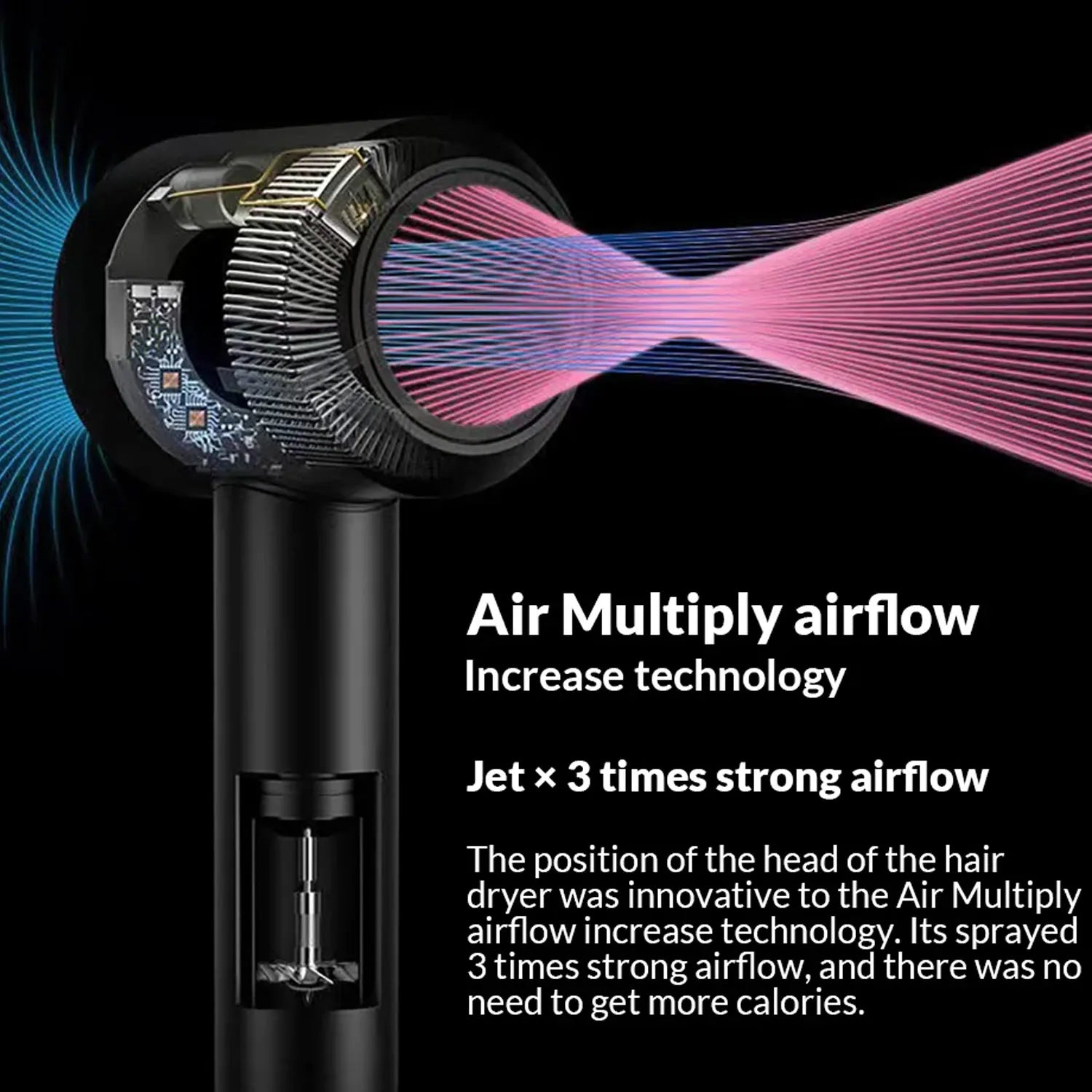 TINSOL High-speed negative ion bladeless constant temperature hair dryer Professional home-use negative ion hair dryer