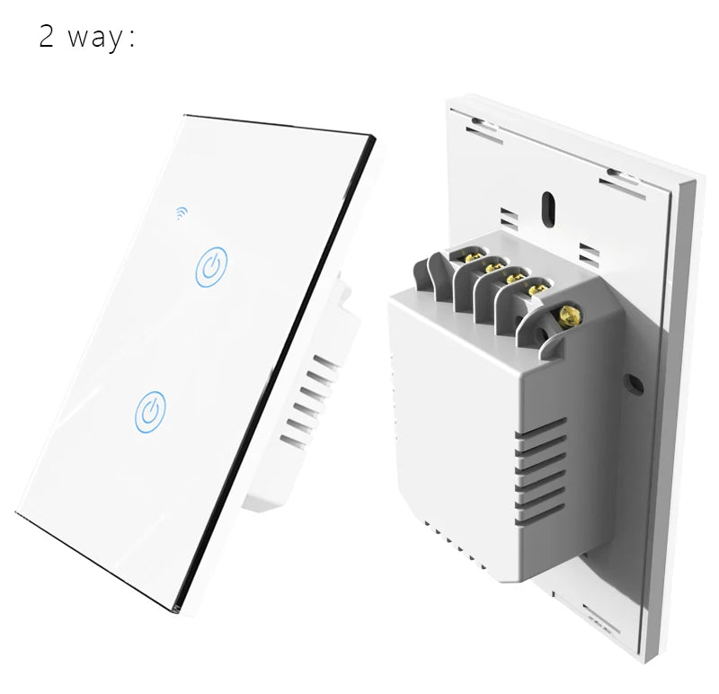 WiFi&Buletooth US Standard Touch Panel Switch Smart Switch Panel 1/2/3/4 Way Works With Tuya Compatible with Google Home