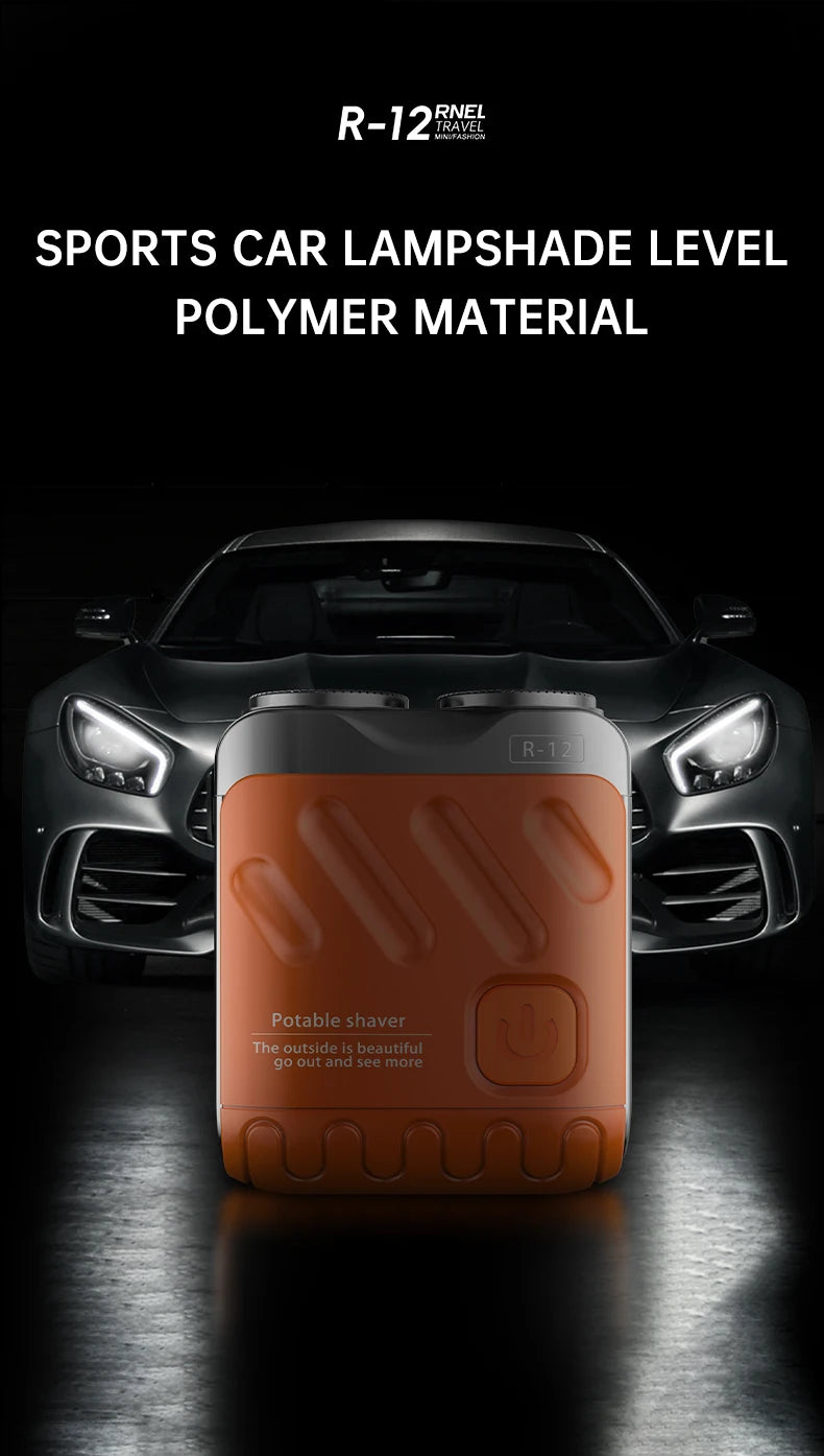 Mini Electric Shaver Dual Head Waterproof Type-C Rechargeable Shaver Travel Rotary Razor Men's Portable Hair Beard Trimmer Tool