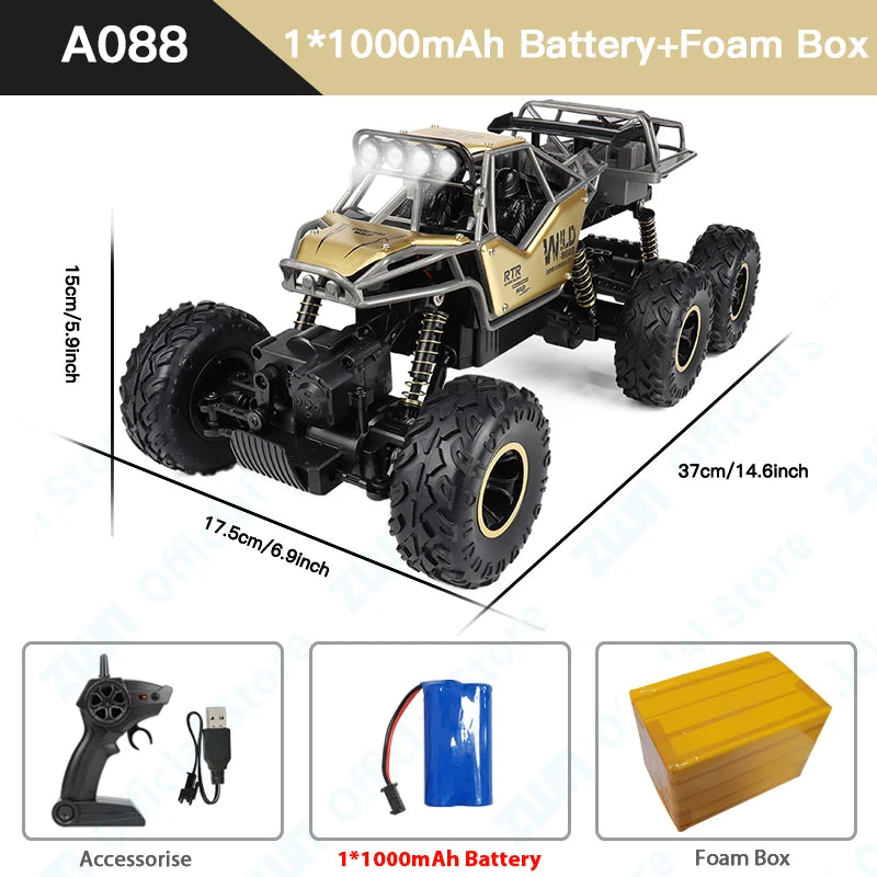 ZWN 1:12 RC Car With Lighting And Rechargeable 2.4G Radio Remote Control Alloy Buggy Off-Road Trucks Boys Toys for Children