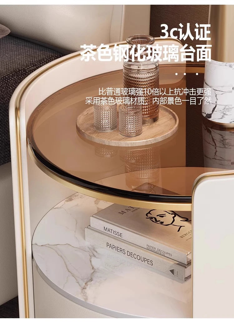 Tall Nordic Nightstands Organizer Design Beige Luxury Modern Bedside Table Space Saving Unique Szafki Nocne Furniture Home