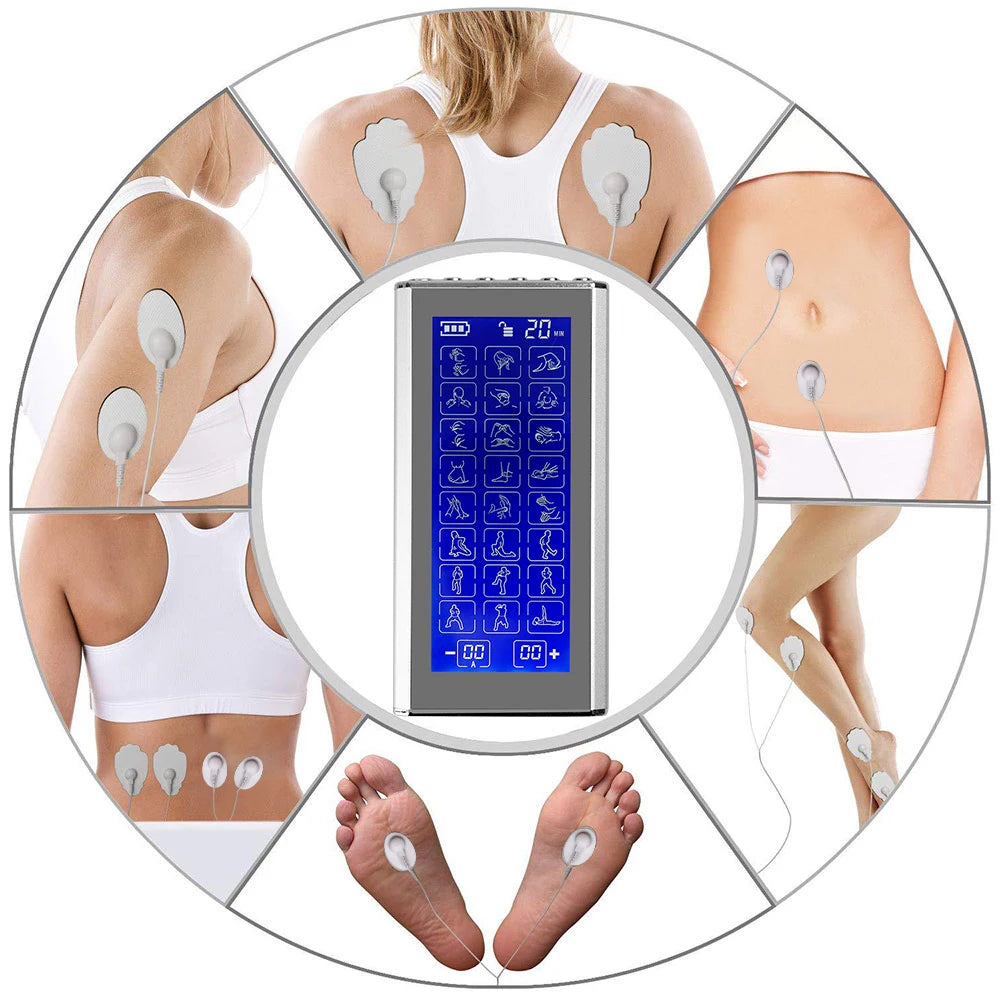 24 Modes Tens Unit Machine with 4 Electrode Pads for Pain Relief Pulse Massage EMS Muscle Stimulator Pain Relief Massage Relax