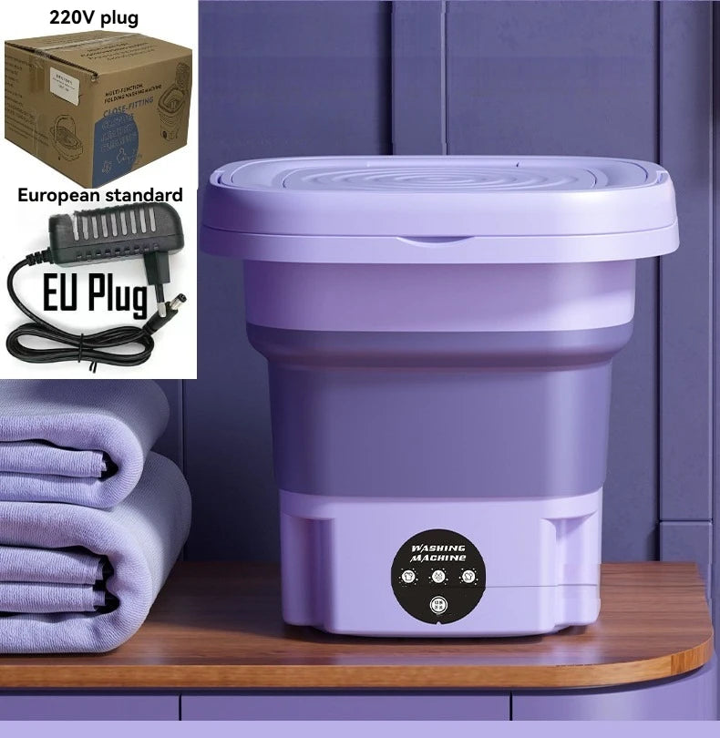 Folding washing machine artifact mini washing machine Household wash-off dual-purpose vertical baby underwear washing socks