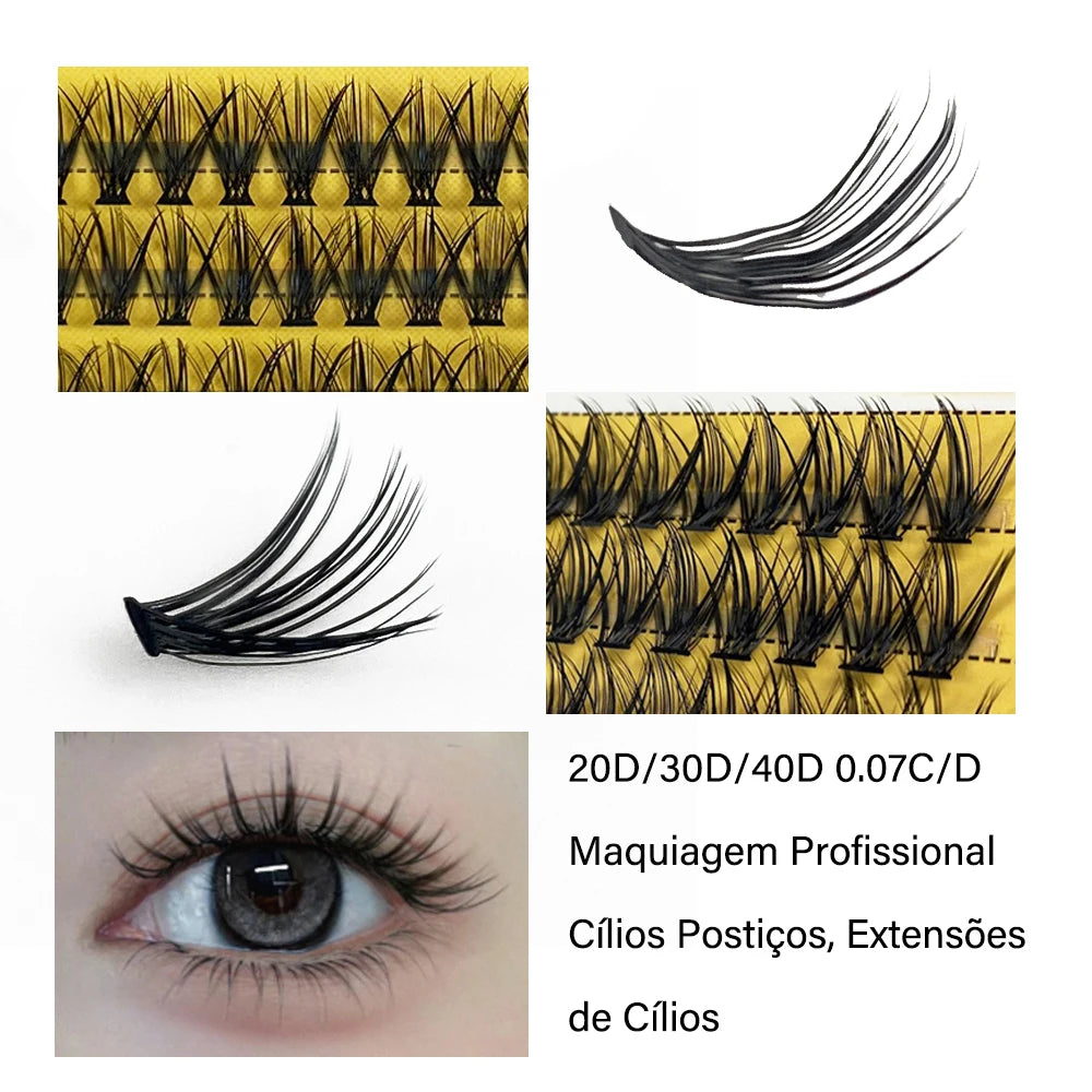 20D/30D Mink Eyelashes 1 Box/60 Bundles Natural Eyelash extension 3D Russia Individual Eyelash Cluster Makeup Tools Lashes Cilia