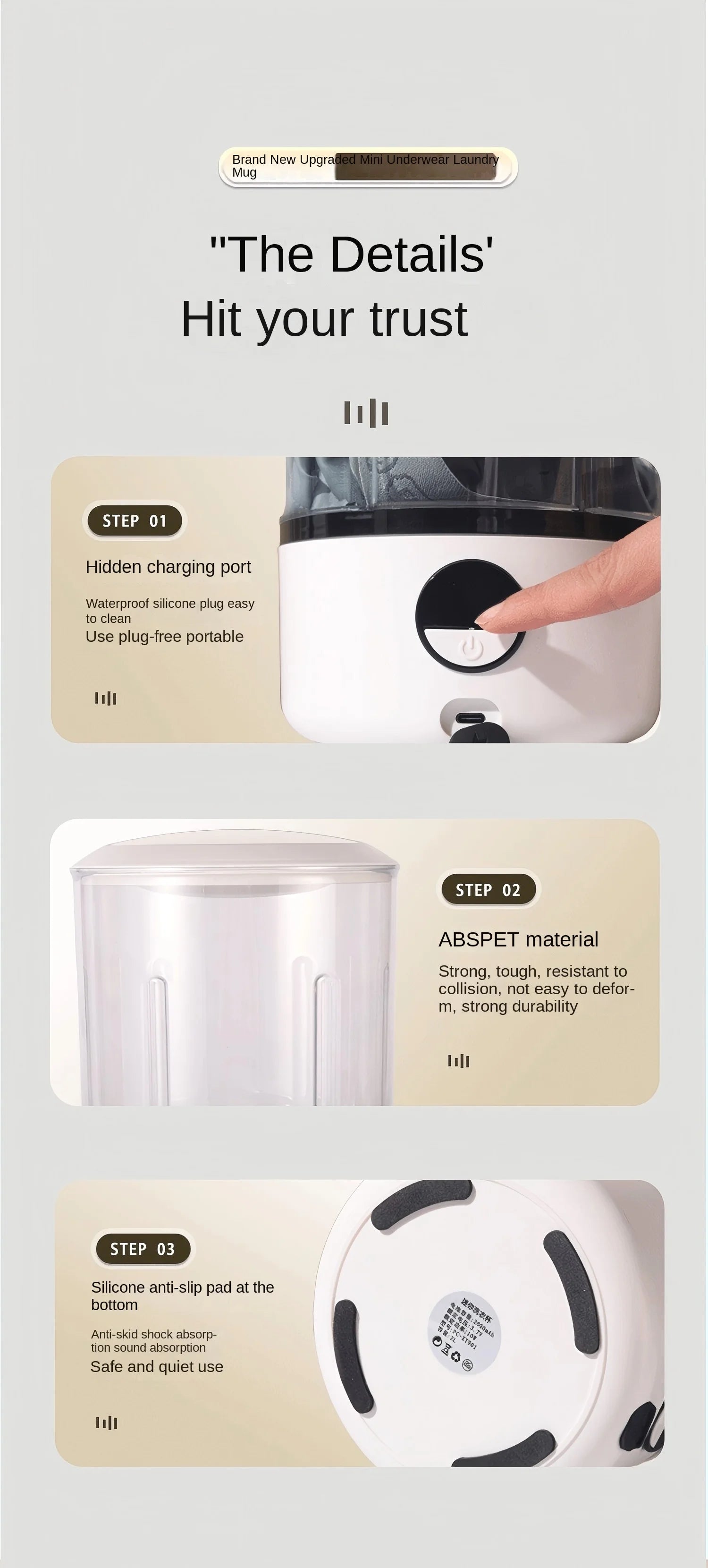 A White 2L Mini Washing Machine, 2000Mah, Fully Automatic Portable Turbine Led Washing Cup and Compact for Children's Clothing, Underwear, and Socks