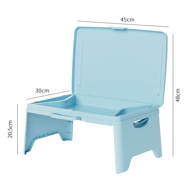 Folding Lap Desk with Storage Dividers - Sturdy Laptop Tray & Serving Desk, Portable Bed Table with Organizer Compartments