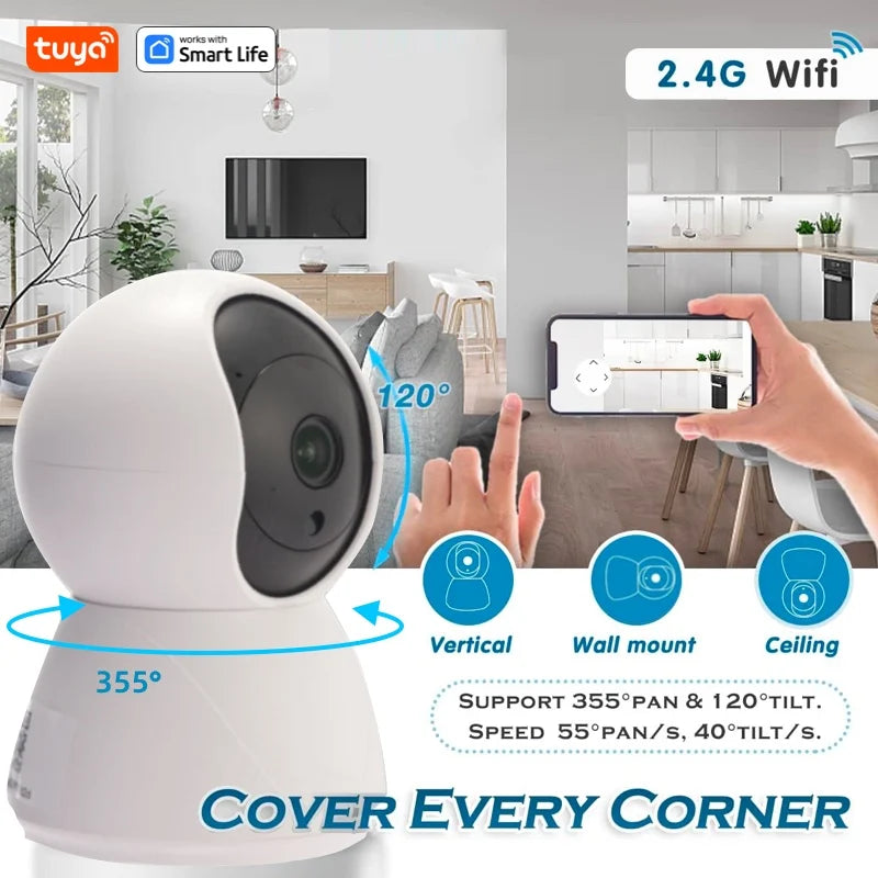 USB 4MP Indoor Camera,2K Security Camera for Baby Monitor,PTZ Wifi Cameras for Home Security,Pet Camera Works with Tuya