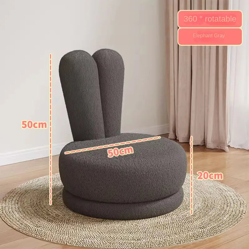 Children's Sofa Lazy Sofa Cute Chair for Living Room Rotating Cartoon Rabbit Ears Chair Leisure Reading Chair Chair with Back