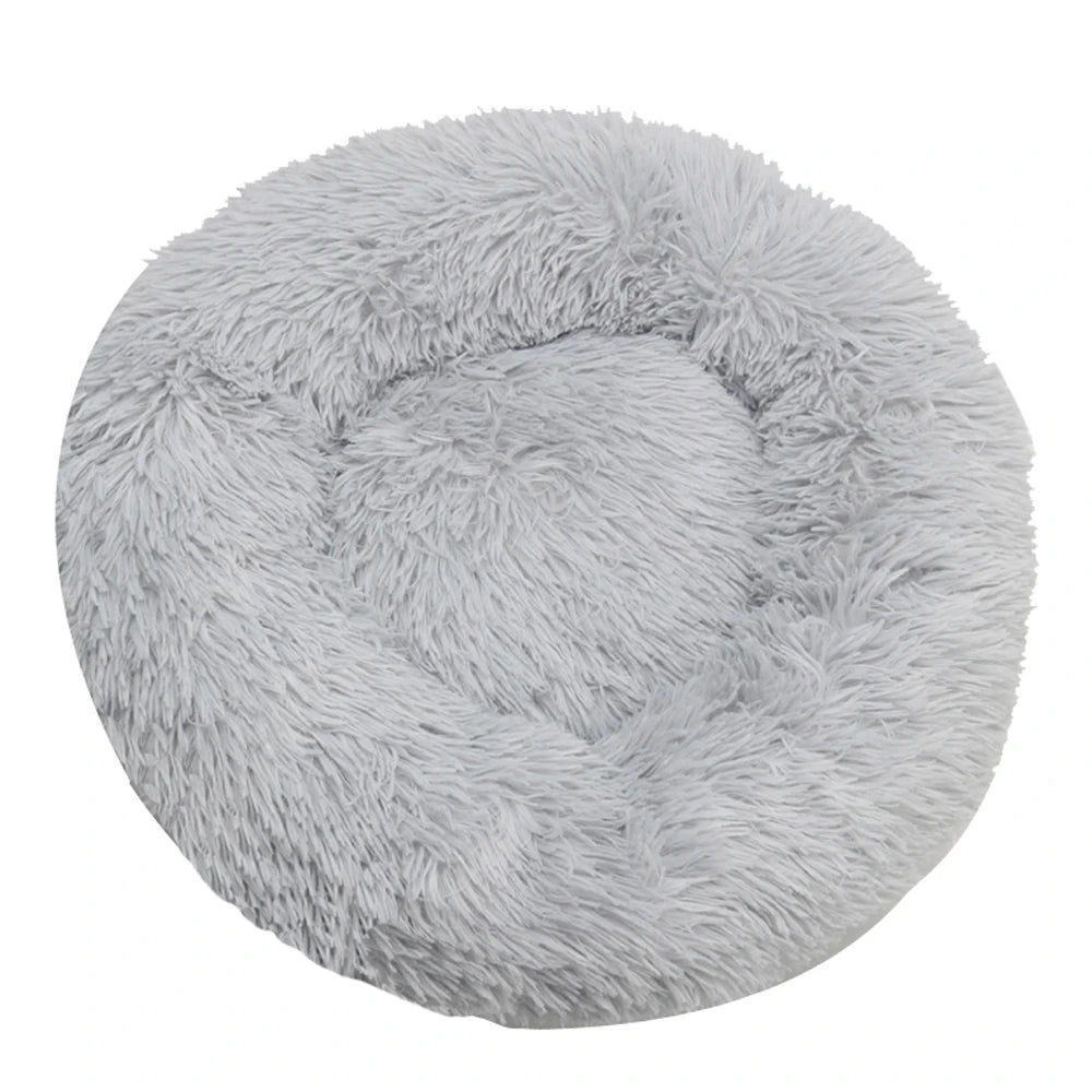 Plush Warm Round Large Dog Bed Winter Soft Puppy House Medium Cat Sofa Sleeping Bed Elastic Small Dog Kennel Nest Accessories