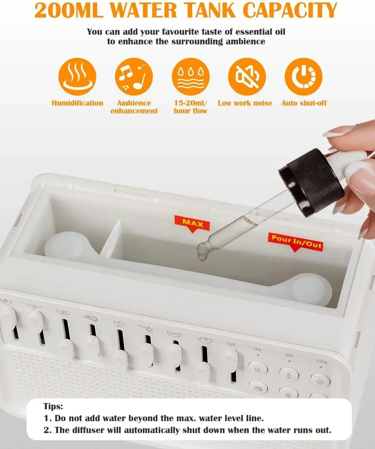 4 in 1 HIFI Bluetooth Speaker LED White Noise Speaker White Noise Sleep Aid Night Light Humidifier Machine with 8 Nature Sounds