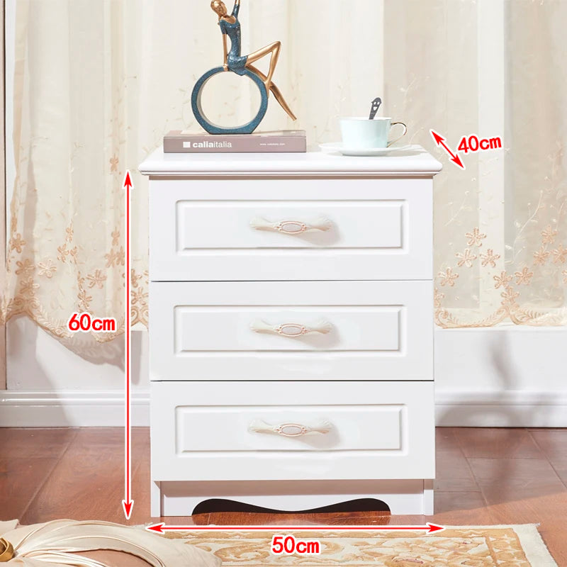 White Luxury Nightstand Mobile Bedroom Cabinets Nordic Bedside Table Librero Storage Drawers Mesitas De Noche Trendy Furniture