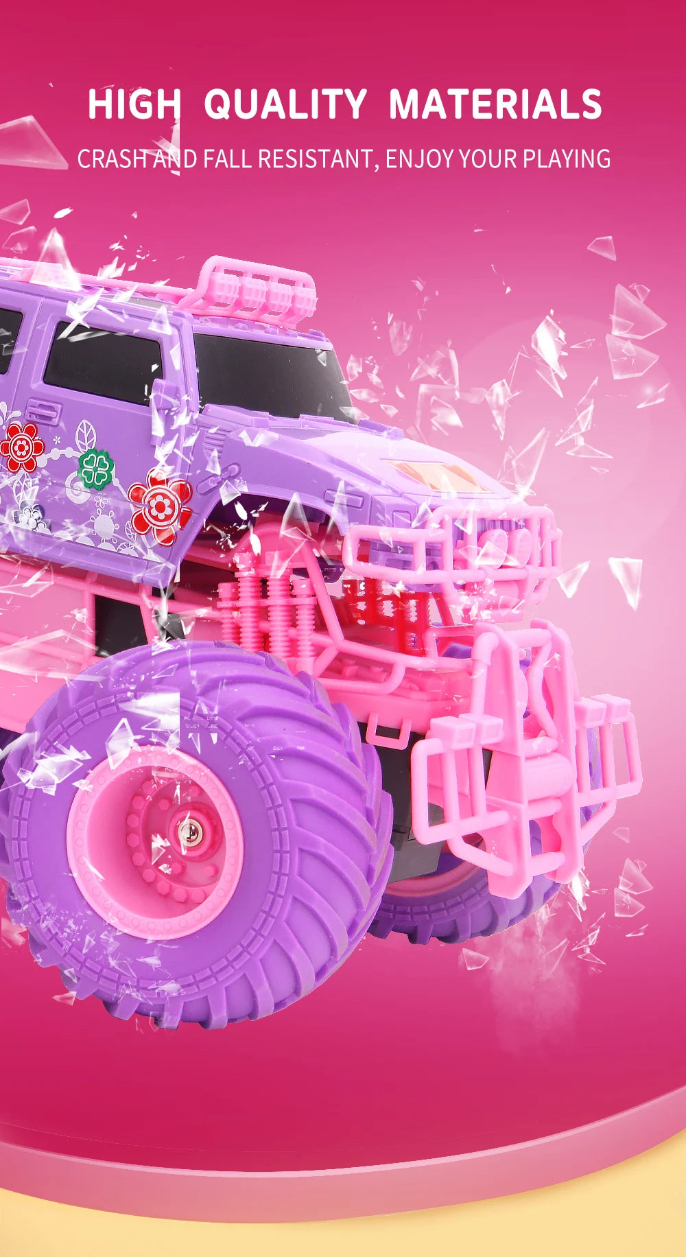 JJRC Barbie RC Car Pink Pickup Truck Electric Climbing Drop-resistant Stunt Remote Control Toy For Children Party Gift Ornament