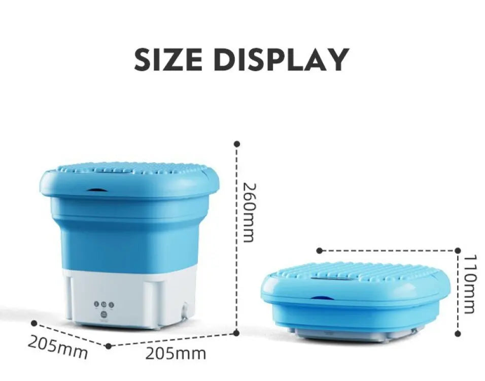 Portable folding washing machine With Spin Dryer Household Automatic Blue Light Sterilization Mini Underwear Laundry Washer