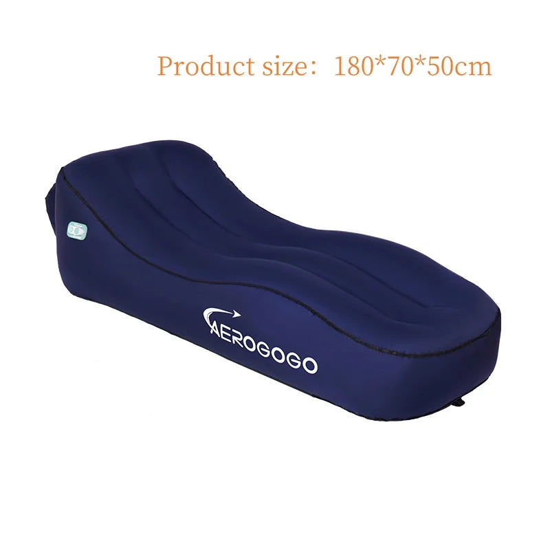 One Click Self Inflating Lazy Sofa Portable Inflatable Sofa Lounge Chair, Beach Camping Leisure Wave Sofa Chair, Rechargeable