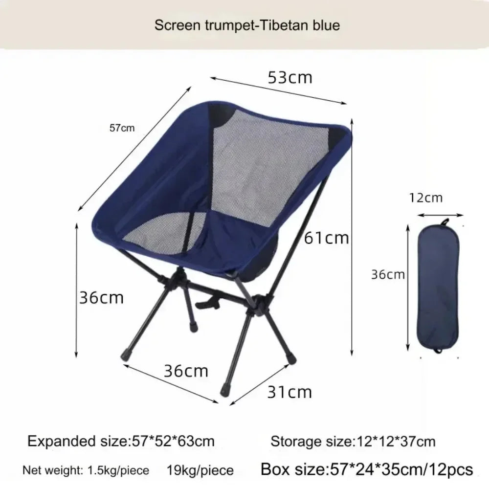 Ultralight Portable Folding Moon Chair with Oxford Fabric for Camping Hiking Travel Beach Picnic Fishing Outdoor Adventure Seat