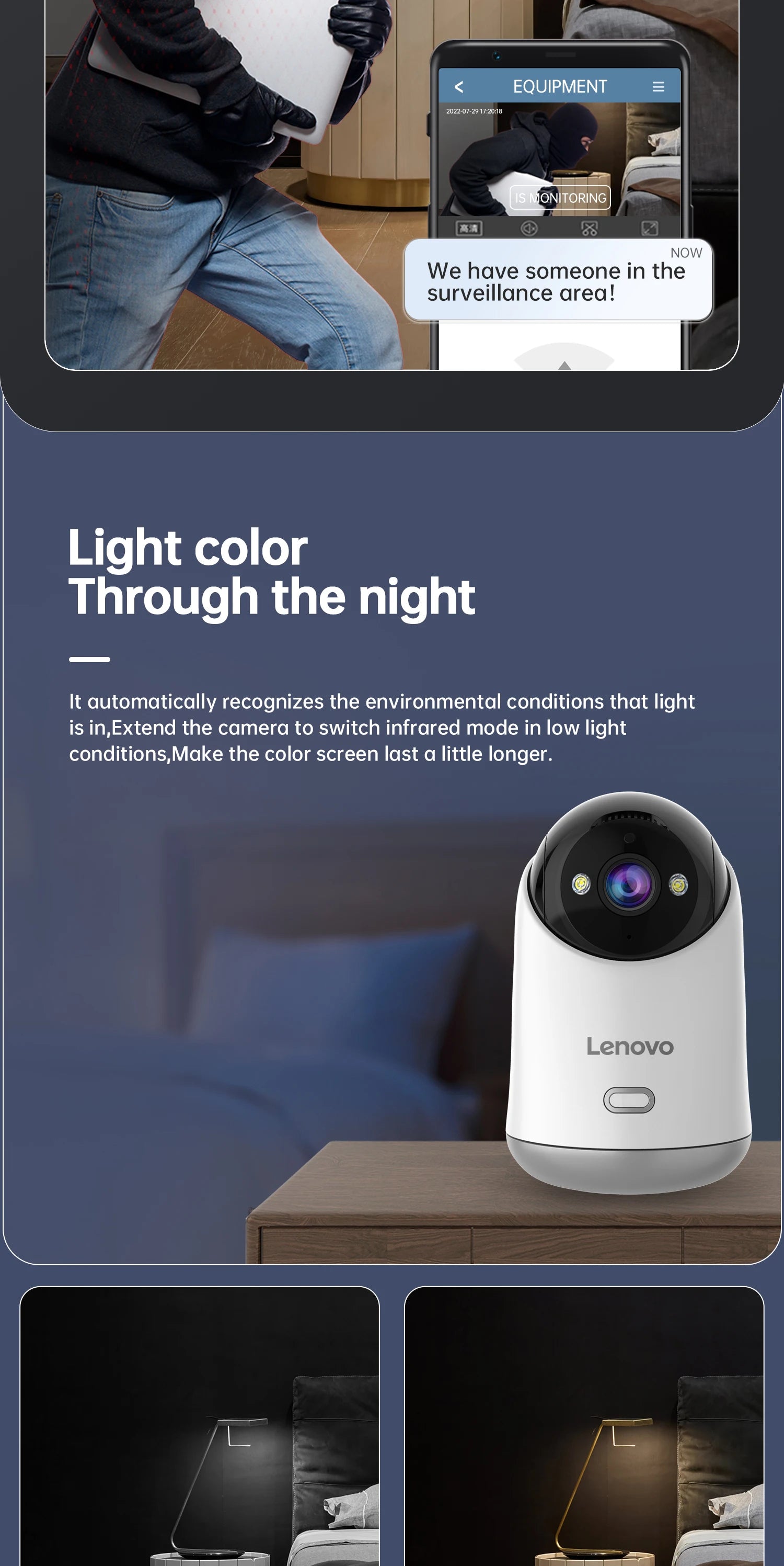 Lenovo 5MP WiFi Camera Smart Home Indoor IP Camera Full Color Night Auto Tracking Security CCTV Surveillance Baby Monitor