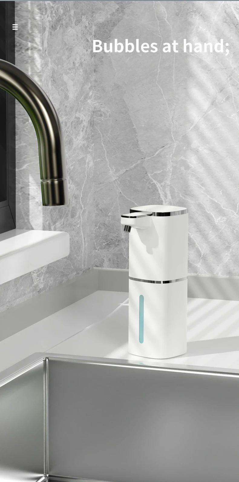 400ML Light Display Wall-Mounted Or Desktop 4-Levels Adjustable Induction Infrared Electric Automatic Smart Sense Soap Dispenser